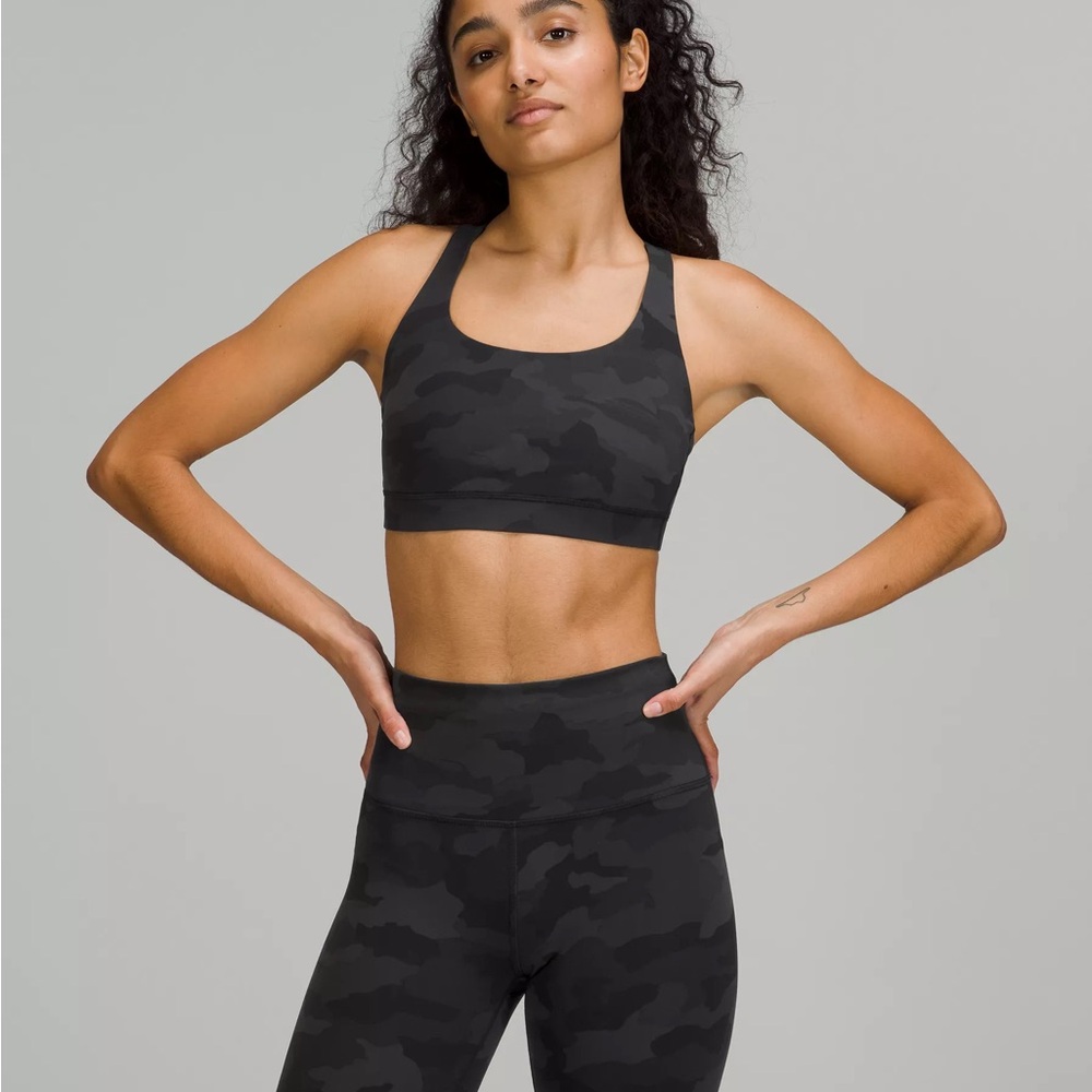 Lululemon Energy Bra Black Camo Sports Bra